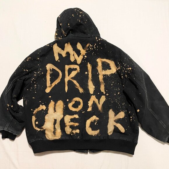 Carhartt Bomber Jacket Mens 3XL Distressed Tie Dye Style - Picture 14 of 16